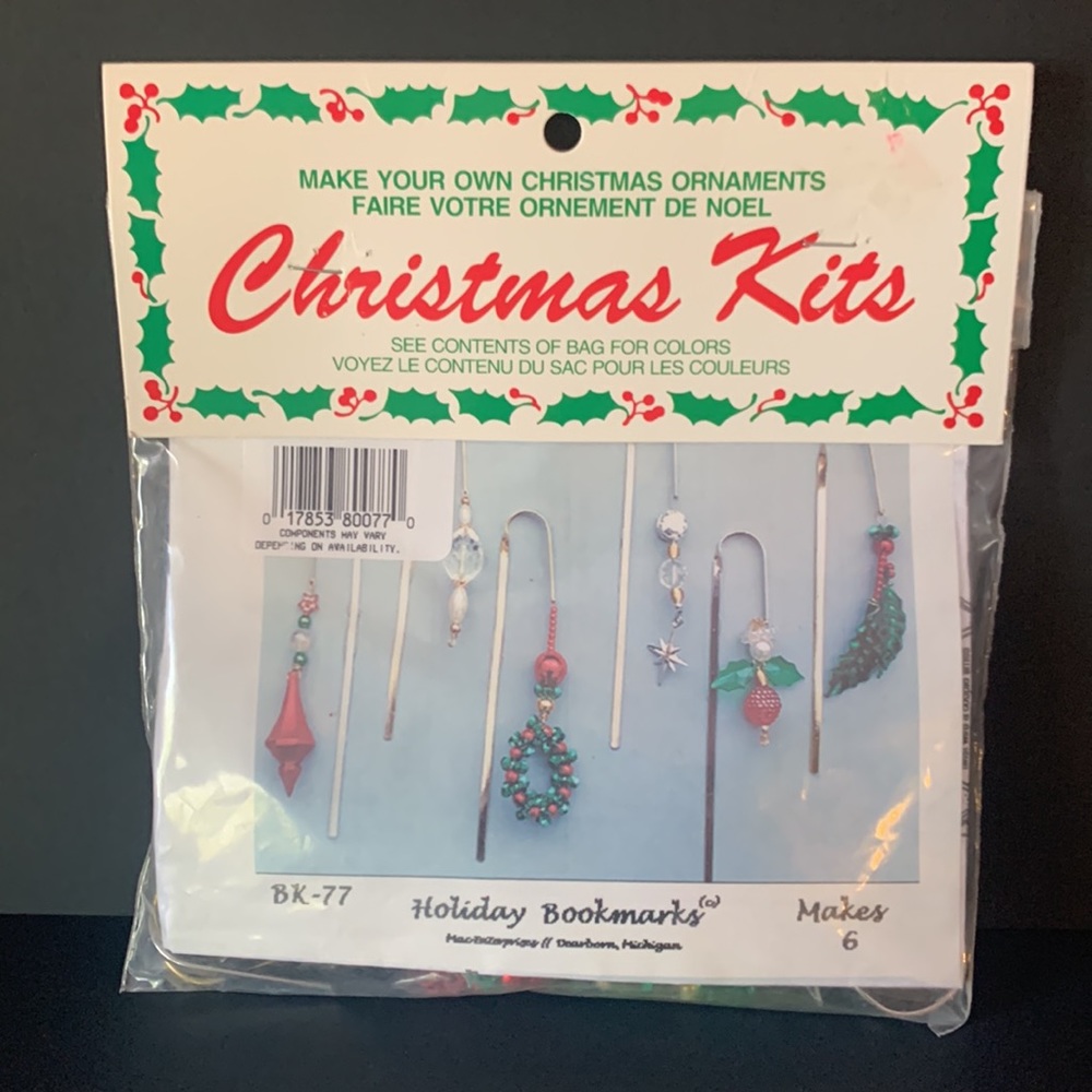 Vintage Merri Mac 6 Holiday Bookmarks BK-77 Christmas Kits Made in USA NOS